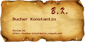 Bucher Konstantin névjegykártya